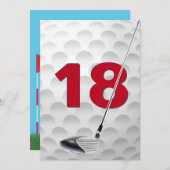 18. Geburtstag Party Golf Thema Einladung (Vorne/Hinten)