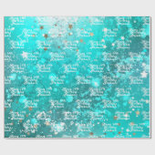 18. Geburtstag Party Name Aquamarin Aqua Türkis Geschenkpapier (Flach)