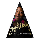 18. Geburtstag personalisierter Foto-Schlüssel zur Partyhütchen (Vorderseite)