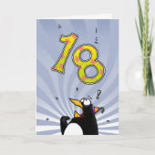 18. Geburtstag - Pinguin-Überraschungs-Karte Karte (Vorderseite)