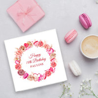 18. Geburtstag Pink Rose Wirbles Herz Valentins