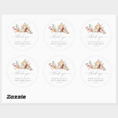 18. Geburtstag Pumpkin Fall Blume Danke Runder Aufkleber (Blatt)