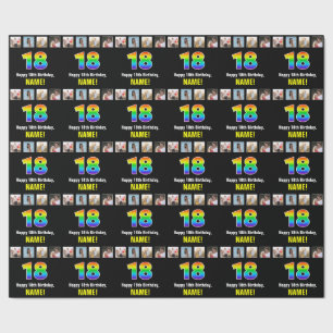 18. Geburtstag: Regenbogen "18"; benutzerdefiniert Geschenkpapier