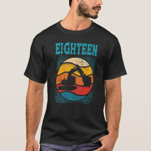 18. Geburtstag Retro Bagger Baufahrzeug T-Shirt