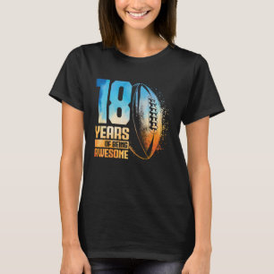 18. Geburtstag Retro Rugby Spieler 18 Jahre alter T-Shirt