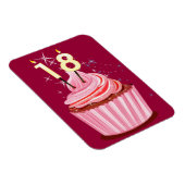 18. Geburtstag - Rosa Cupcake Magnet (Rechte Seite)