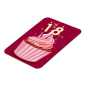 18. Geburtstag - Rosa Cupcake Magnet (Linke Seite)
