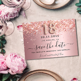 18. Geburtstag Rosa Glitzer Glitzern Save The Date