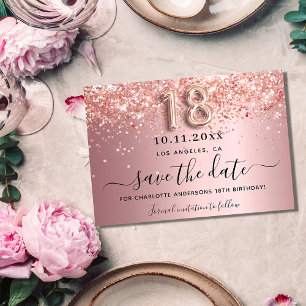18. Geburtstag Rosa Glitzer Glitzern Save The Date