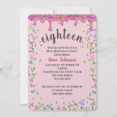 18. Geburtstag rosa Icing und Sprinkles Einladung (Vorderseite)