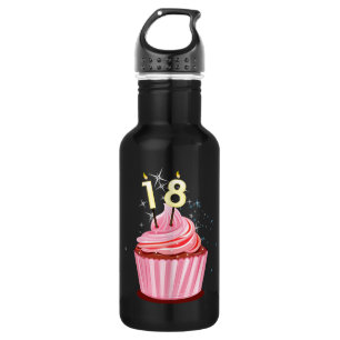 18. Geburtstag - Rosa Kuchen Trinkflasche