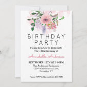 18. Geburtstag Rosa Pfirsichfarben Einladung (Vorderseite)