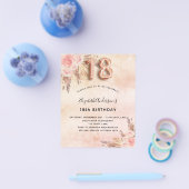 18. Geburtstag Rose für Pampas Gras Flyer (Einzeln)