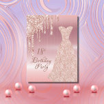 18. Geburtstag Rose Gold Glitzer Tropfen Einladung Postkarte<br><div class="desc">Elegante, klassische, glamouröse und mädchenhafte Party Einladung. Eine Rose goldenes Kleid mit Imitaten Rose Gold Glitzer Tropfen, Farbe Tropfen aussehen. Rose Gold Imitate metallisch aussehend Hintergrund. Mit dem Text: 18. Geburtstagsparty vorne geschrieben mit einer modernen dunklen Rose mit handgeschriebenen Schrift. Fügen Sie Ihre Veranstaltungsdetails auf der Rückseite hinzu. Tipp: Wenn...</div>