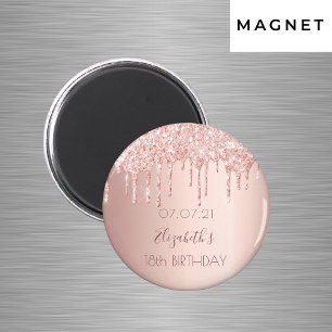 18. Geburtstag Rose Gold Glitzer Tropfen glam Magnet