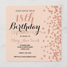 18. Geburtstag Rose Gold Imitate Glitzer Confetti