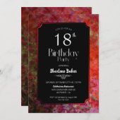 18. Geburtstag Rotes und Schwarzes Party Einladung (Vorne/Hinten)