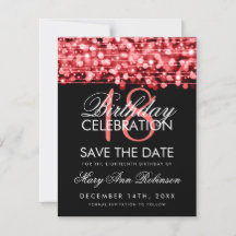 18. Geburtstag Save the Date Party Glitzern Rot