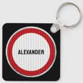 18. Geburtstag Schild mit Geschwindigkeitsbegrenzu Schlüsselanhänger (Rückseite)