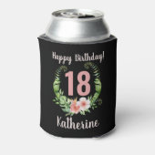 18. Geburtstag schwarze Blüte Dosenkühler (Kanne Rückseite)