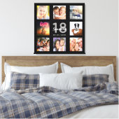 18. Geburtstag schwarzer Foto Collage Name Leinwanddruck (Insitu (Schlafzimmer))