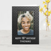 18. Geburtstag Schwarzes geometrisches Muster Benu Karte (Gelbe Blume)