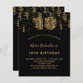 18. Geburtstag schwarzes Goldleopard-Party (Vorne/Hinten)