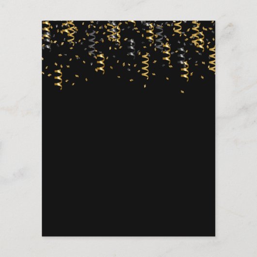 18. Geburtstag schwarzes Goldleopard-Party (Rückseite)