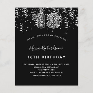 18. Geburtstag schwarzes Silberleoparden Party