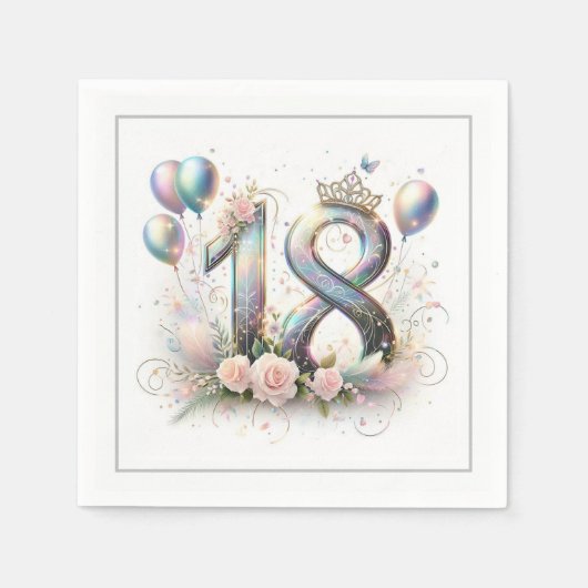 18. Geburtstag Serviette (Vorderseite)