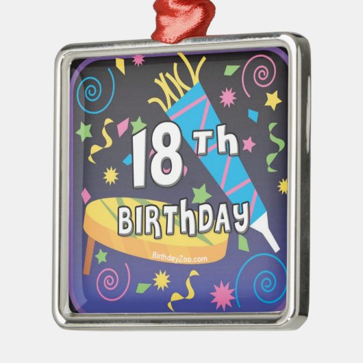 18. Geburtstag Silbernes Ornament (Links)