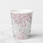 18. Geburtstag Silberrosa Glitzer Pappbecher (Rechts)