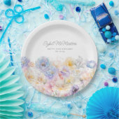 18. Geburtstag Sommer Wasserfarben Floral Custom Pappteller (Party)