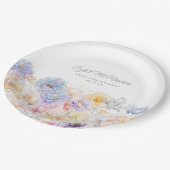 18. Geburtstag Sommer Wasserfarben Floral Custom Pappteller (Schrägansicht)