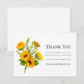 18. Geburtstag Sonnenblume Bouquet Personalisiert Dankeskarte (Vorne/Hinten)