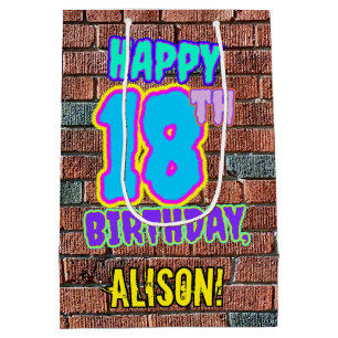 18. Geburtstag: Spaß, Urban Graffiti Inspiriert Lo Mittlere Geschenktüte
