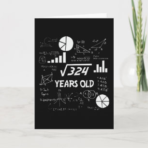 18. Geburtstag Square Root Mathe 18 Jahre alter Ta Karte