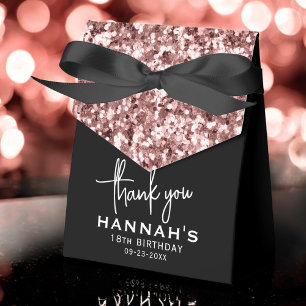 18. Geburtstag Vielen Dank Rose Gold Glitzer Scrip Geschenkschachtel