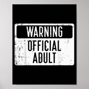 18. Geburtstag Warnung Erwachsene 18 Jahre alt Fra Poster