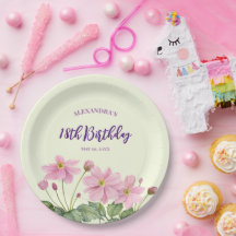 18. Geburtstag Wasserfarbe Rosa Japanischer Anemon