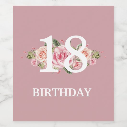 18. Geburtstag Weinetikett (Einzelnes Label)
