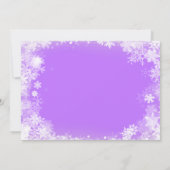 18. Geburtstag Winterwonderland Schneeflocke Lila Dankeskarte (Rückseite)