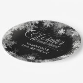 18. Geburtstag Winterwonderland Snowflake Gefallen Pappteller (Schrägansicht)