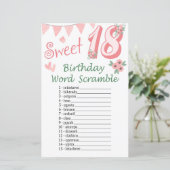 18. Geburtstag Word Scramble Game (Stehend Vorderseite)