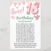 18. Geburtstag Word Search Game (Vorderseite)