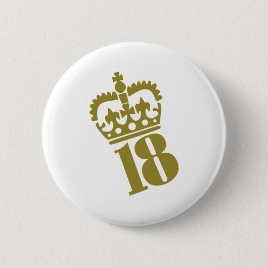 18. Geburtstag - Zahl - achtzehn Button (Vorderseite)