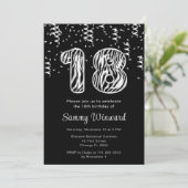 18. Geburtstag Zebra Print Balloons mit Confetti Einladung (Stehend Vorderseite)