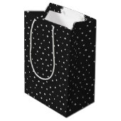 18. Geburtstag Zipper auf Polka Dots Mittlere Geschenktüte (Rückseite Schrägansicht)