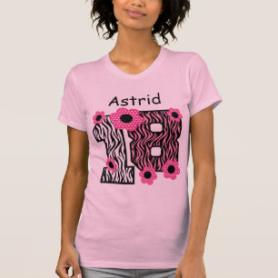 18. Geburtstagrosa Zebra-individueller Name T-Shirt