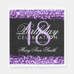 18. Geburtstags-elegante Party-Glitzern lila Serviette